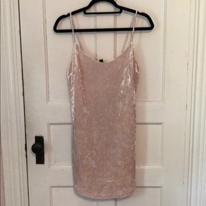 Light Pink Velvet Mini Dress